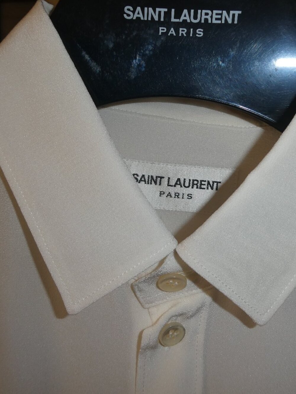 Saint Laurent Paris Silk Authentic White dress shirt/blouse Size -F40 Italy - Picture 2 of 9